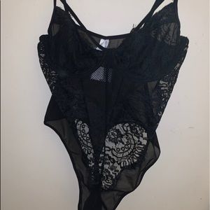 Black Sheer lace bodysuit